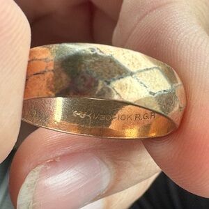 Gold and Copper Geometric Ring